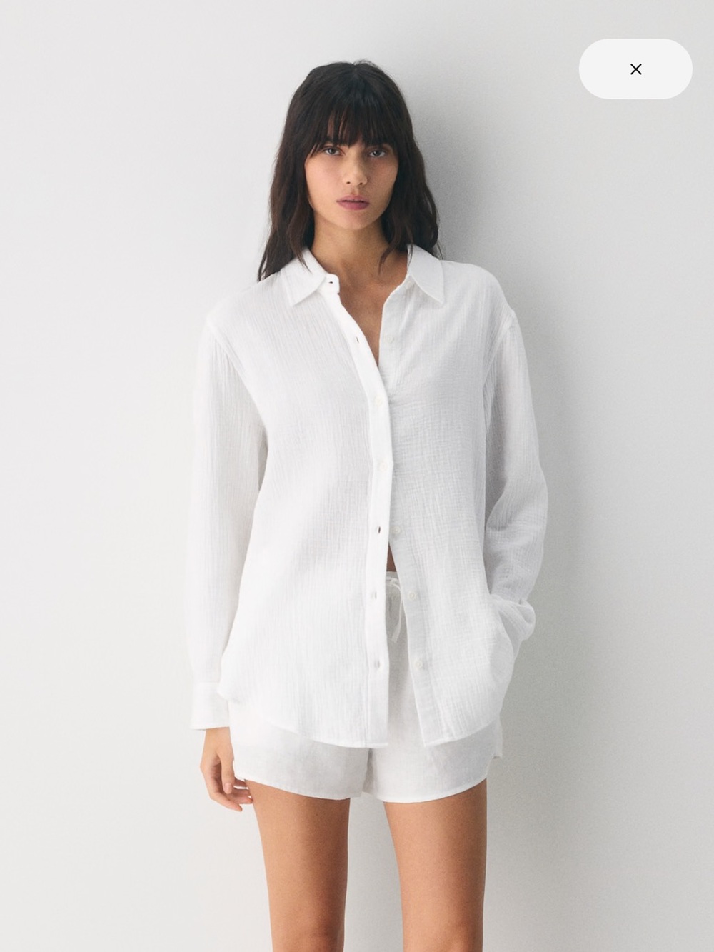 Aritzia Little Moon AirPlush Cotton Sail Shirt